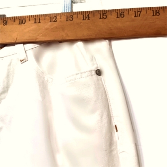 White Western Boot Cut Mid Rise Tag 27 Measure 30 Embroidered Pocket Rodeo Queen - Picture 7 of 12